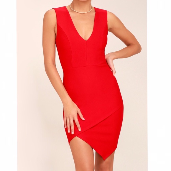 Lulus Dresses & Skirts - Lulu’s red bodycon cocktail dress NWOT